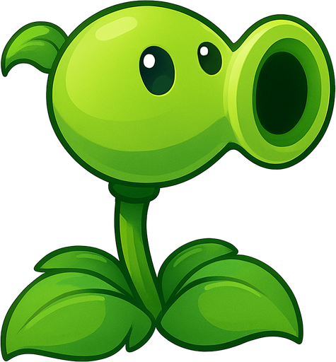 Un lanza guisantes del videojuego plantas vs zombies.
In-Game asset.  No shadows