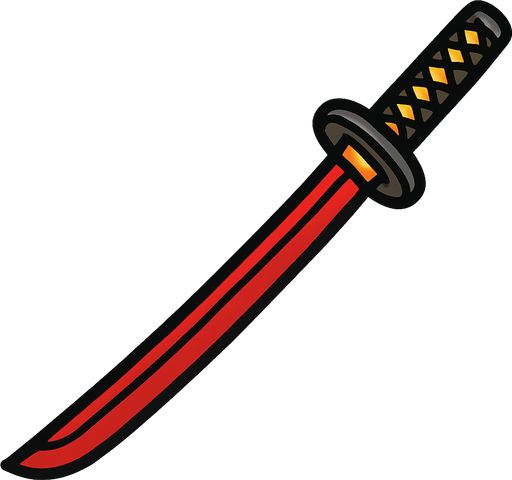 Katana.
In-Game asset.  2d.  High contrast.  No shadows