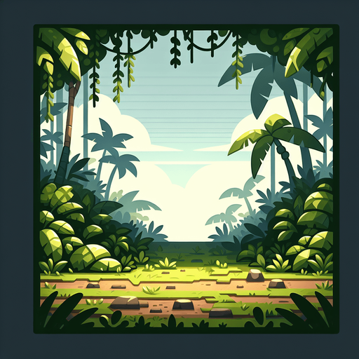 jungle.
Single Game Texture.  In-Game asset.  2d.  Blank background.  High contrast.  No shadows