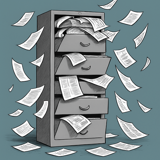 grow the image and have papers fall from the folders