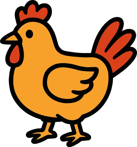 Tavuk.
In-Game asset.  2d.  High contrast.  No shadows