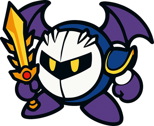 Meta Knight.
In-Game asset.  2d.  High contrast.  No shadows