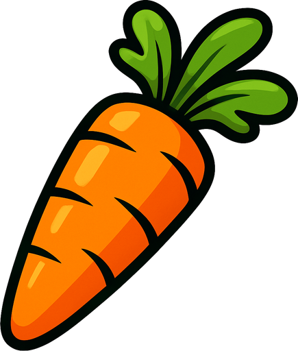 carrot.
In-Game asset.  2d.  High contrast.  No shadows