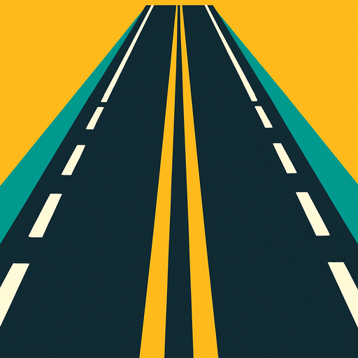 Imagine a  road.
In-Game asset.  2d.  High contrast.  No shadows