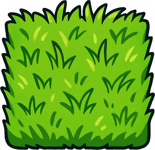 Çim zemin.
In-Game asset.  2d.  High contrast.  No shadows