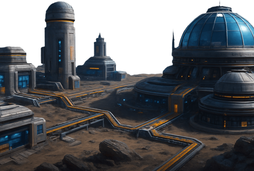 Fullscreen modern App Store landscape banner, 16:9, high definition, for a game titled "Uzay İstasyonu" and with the description "Kendi uzay kolonini kur, kaynakları topla, otomasyon sistemleri geliştir ve diğer kolonilerle stratejik savaşlara girerek galaksinin hakimi ol!". No text on banner!, Uzay istasyonu