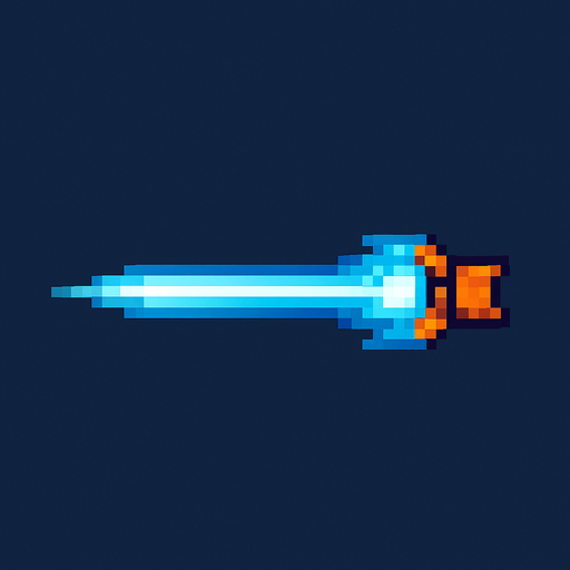 Pixel art style, spaceship lazer bullet.
In-Game asset.  2d.  High contrast.  No shadows