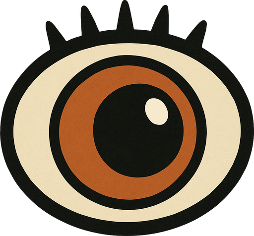 Labubu eye.
In-Game asset.  2d.  High contrast.  No shadows oval