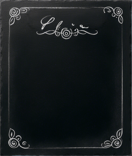 Word "ELIXIR" handwritten in chalk aligned at the top