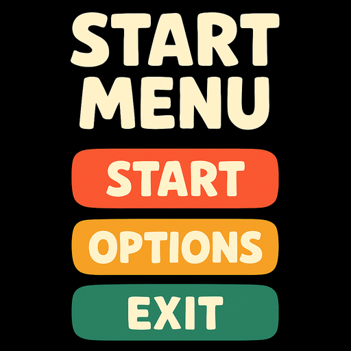 Start Menu.
In-Game asset.  2d.  High contrast.  No shadows