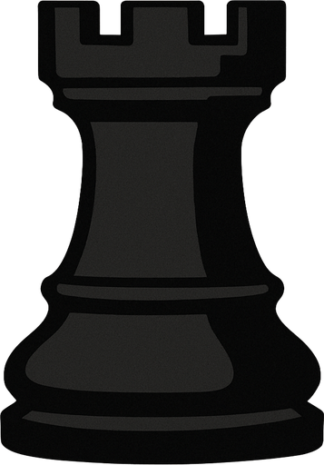 Black rook chess.
In-Game asset.  2d.  High contrast.  No shadows