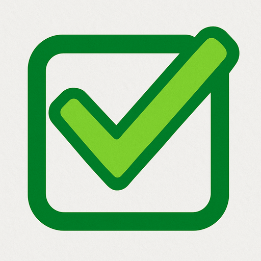 green check.
In-Game asset.  2d.  High contrast.  No shadows