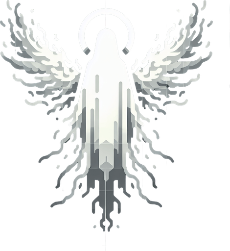 a translucent, ghostly shield or a faint outline of a guardian spirit figure..
Single Game Texture.  In-Game asset.  2d.  Blank background.  High contrast.  No shadows