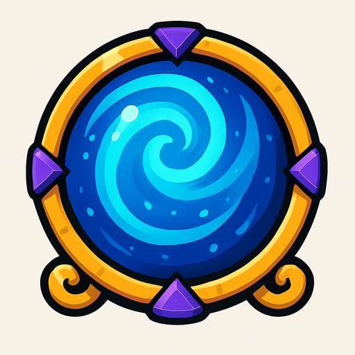 magic ball.
In-Game asset.  2d.  High contrast.  No shadows