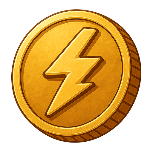 Golden coin with volt