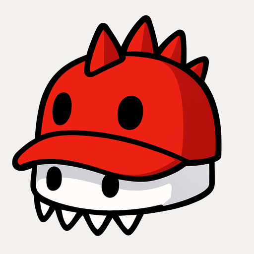 child roblox hat dinosaur red.
In-Game asset.  2d.  High contrast.  No shadows