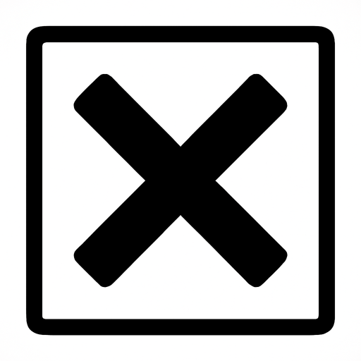 X IN A WHITE SQUARE.
In-Game asset.  2d.  High contrast.  No shadows