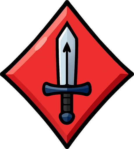 Just the diamond from this picture with a sword with a small arrow pointing up in the center of the diamond.