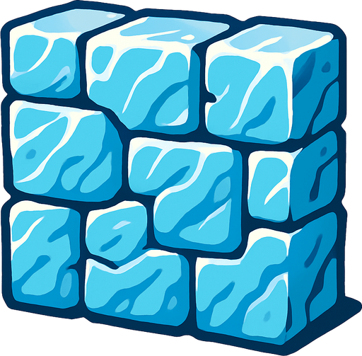 Ice wall.
In-Game asset.  2d.  High contrast.  No shadows