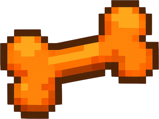 Turuncu piksel kemik.
In-Game asset.  2d.  High contrast.  No shadows