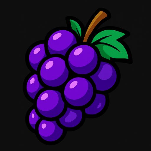 grape.
In-Game asset.  2d.  High contrast.  No shadows