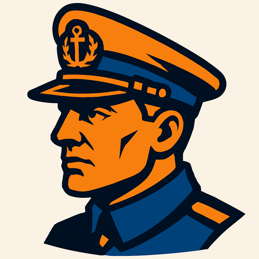 warship commander head looking left in game asset.
In-Game asset.  2d.  High contrast.  No shadows