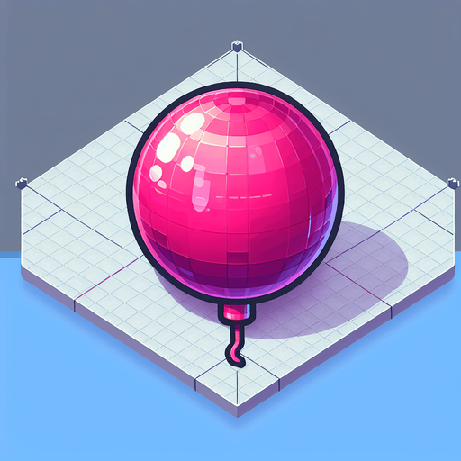 pembe balon.
Single Game Texture.  In-Game asset.  2d.  Blank background.  High contrast.  No shadows