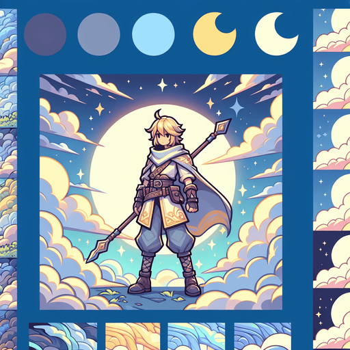 gökyüzü kahramanı.
Single Game Texture.  In-Game asset.  2d.  Blank background.  High contrast.  No shadows