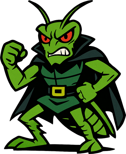 kötü adam çekirge.
In-Game asset.  2d.  High contrast.  No shadows