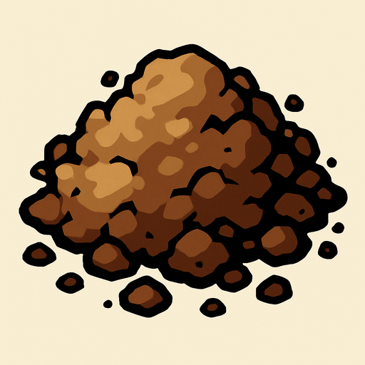 dirt.
In-Game asset.  2d.  High contrast.  No shadows