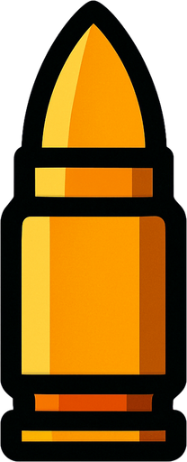 bullet.
In-Game asset.  2d.  High contrast.  No shadows