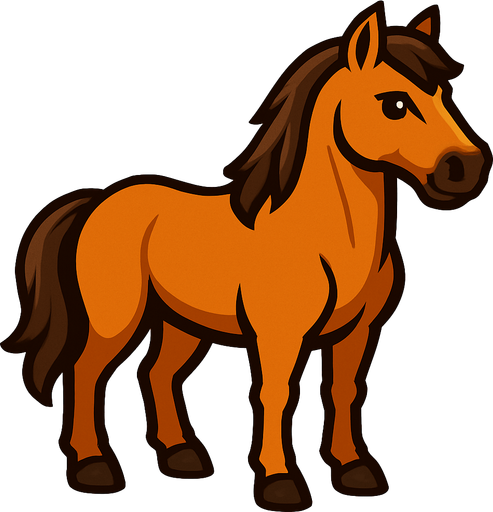 Horse.
In-Game asset.  2d.  High contrast.  No shadows
