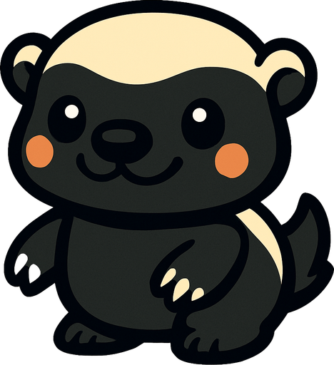 cute honey badger.
In-Game asset.  2d.  High contrast.  No shadows