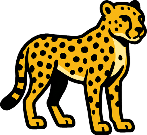 Cheetah.
In-Game asset.  2d.  High contrast.  No shadows