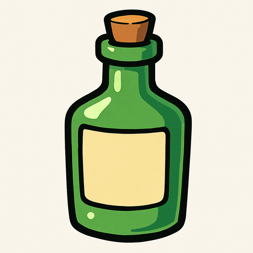 Bottle.
In-Game asset.  2d.  High contrast.  No shadows
