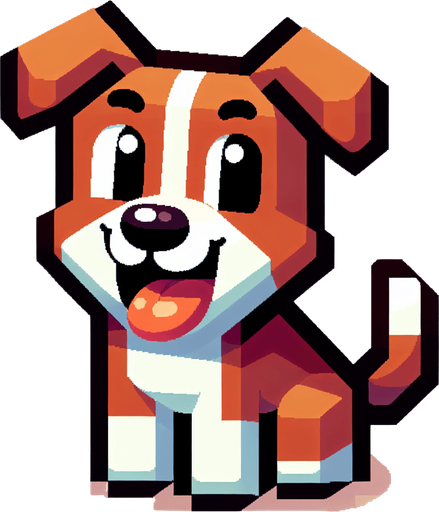 dog smile.
Single Game Texture. In-Game asset. 2d. Blank background. High contrast. No shadows.