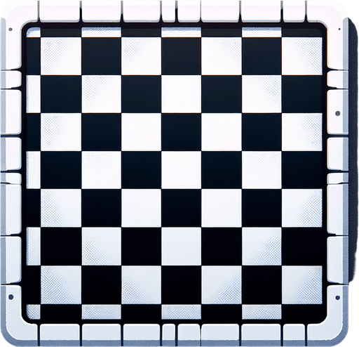 white and black checked board.
Single Game Texture. In-Game asset. 2d. Blank background. High contrast. No shadows.