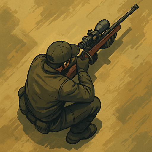 Sniper man from top view