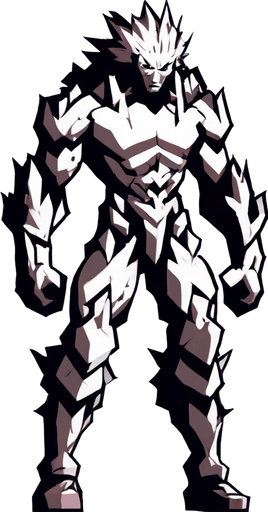 Make his whole body look destroyed.
