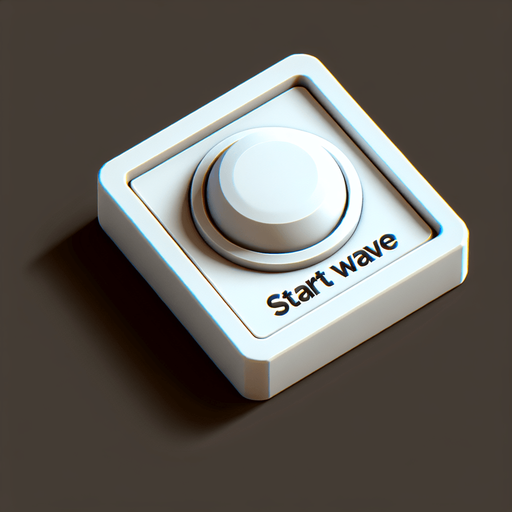 A button that says Start Wave.
Single Game Texture.  In-Game asset.  2d.  Blank background.  High contrast.  No shadows