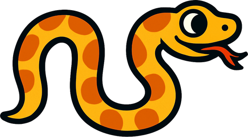 cartoonish snake body to connect with snake head on the right side, no end on the right.
In-Game asset.  2d.  High contrast.  No shadows