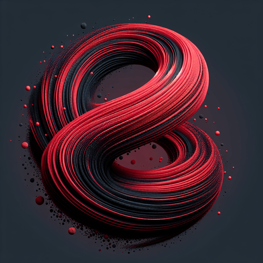 Uma particula vermelha com gradiente preto torto.
Single Game Texture. In-Game asset. 2d. Blank background. High contrast. No shadows.