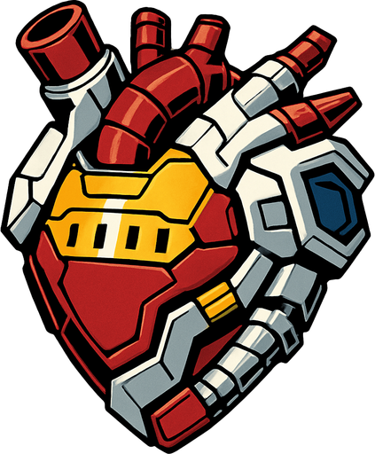 change it mecha-style heart for hero lives.
In-Game asset.  2d.  High contrast.  No shadows. mechaart
