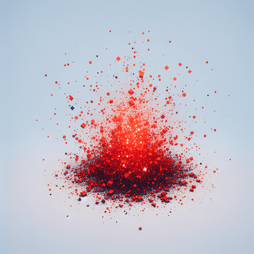 Красные маленькие искры.
Single Game Texture. In-Game asset. 2d. Blank background. High contrast. No shadows.