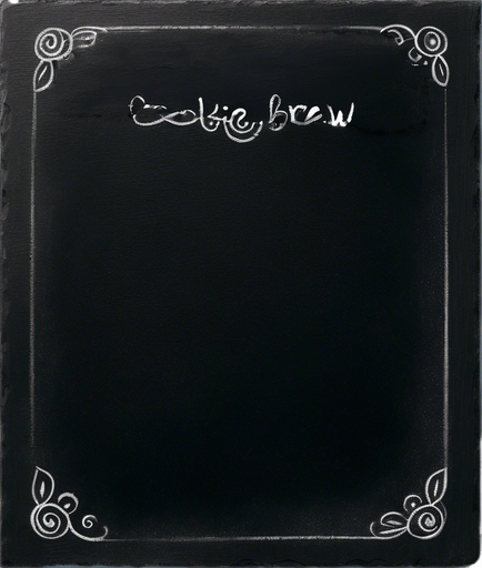 Text "ROOKIE BREW" handwritten in chalk
