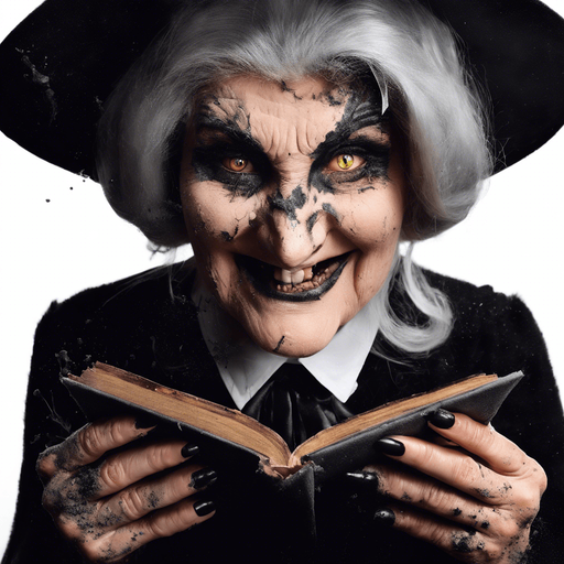 same witch covered in soot after a laboratory explosion, like in cartoons