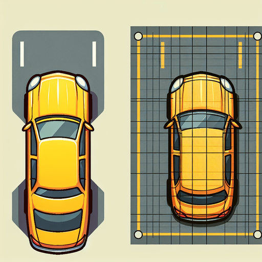 yellow car upper view design as in cartoons.
Single Game Texture. In-Game asset. 2d. Blank background. High contrast. No shadows.
