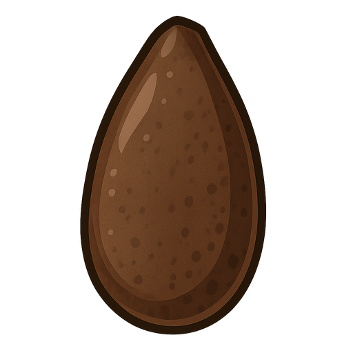 Watermelon seed. No background. Transparent background. Blank background. No shadows. 2d. In-Game asset. flat