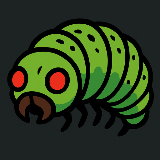 larvae bug.
In-Game asset.  2d.  High contrast.  No shadows