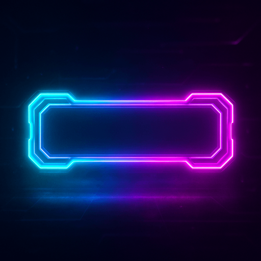 Neon cyberpunk blank empty videogame meter hologram glowing